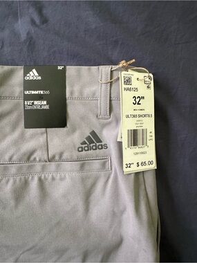 NWT Adidas Gray ULT365 Golf Shorts with Logo